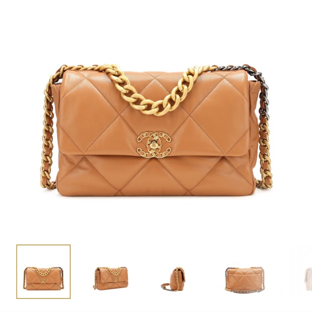 Chanel
Caramel Quilted Lambskin Medium 19 Bag Gold and Silver Hardware, 2022